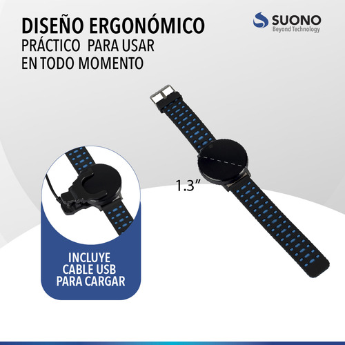 Reloj Inteligente Smartwatch Plus Pulsera Bluetooth Color de la malla Azul