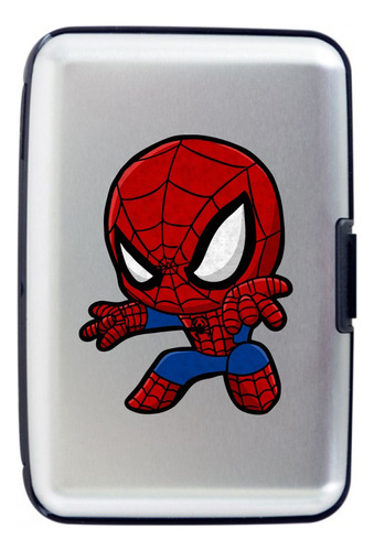 Billetera Aluminio Spiderman Chibi Tarjetero Porta Documento