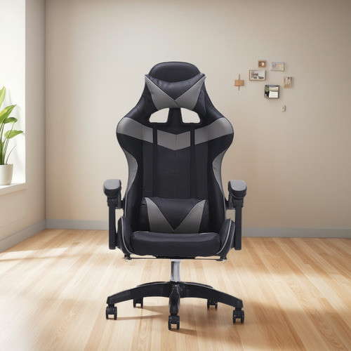 Silla Sillon Gamer Cuero Pc Playstation - Ga5 - Impacto Color Gris Material Del Tapizado Cuero Sintético