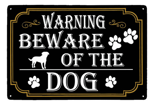 Warning Beware Of The Dog Letreros De Metal Valla De Ja...
