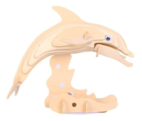 Delfin Para Armar Madera Rompecabezas Puzzle 3d Decorativo