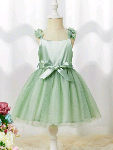 Vestido Para Niña 4 Años Verde - Fiesta De Navidad 