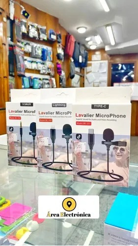 Imagen 2 de 3 de Micrófono Lavalier Balita Cable 1,5m 3.5 Mm Tipo C Lightning
