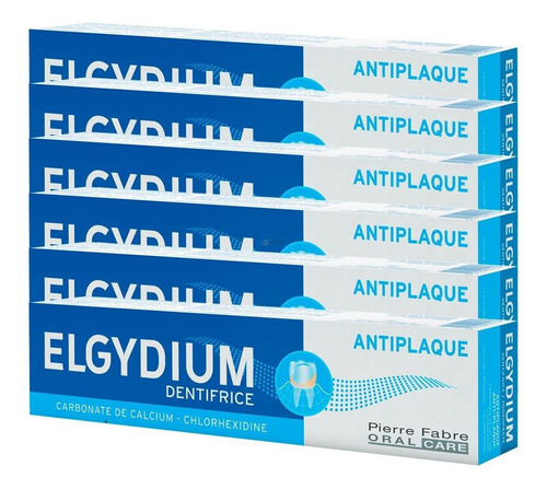 Pack 6 Elgydium Antiplaca Pasta Dental 75ml Dentifrico Placa