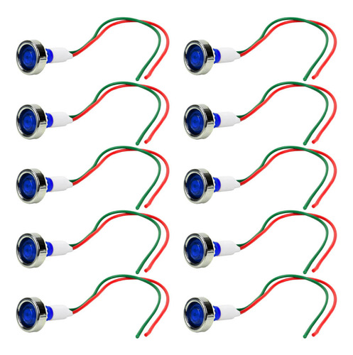 10x Lâmpada Sinaleiro Olho De Boi Xd10-7 / 12v - Azul