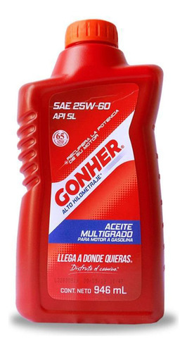 Aceite Gonher 25w60 Mineral Multrigrado