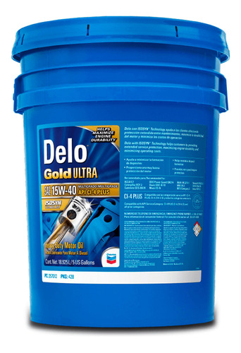 Aceite Motor Chevron Delo Gold Ultra 15w40 19 Lts