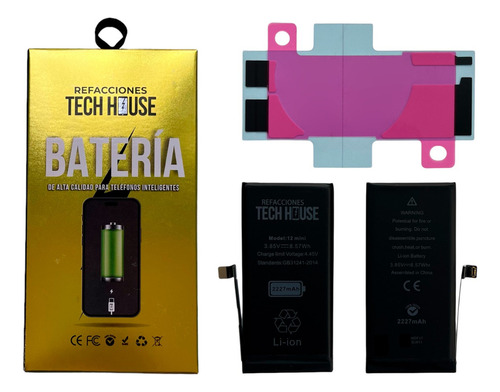 Bateria Tech House Compatible Con iPhone 12 Mini 2227mah