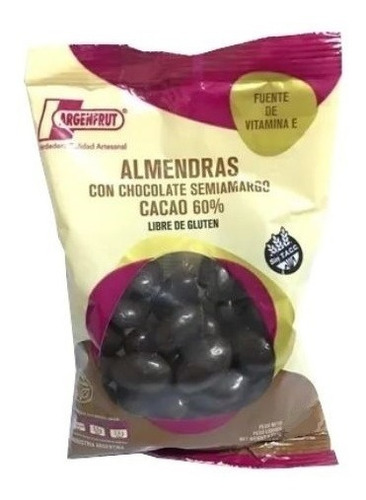Almendras Bañadas Chocolate Semi Amargo 60% Argenfrut 1kg