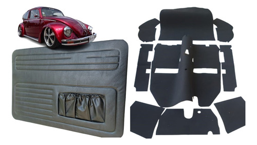 Vocho Kit D Tapas Negras (4pz Cb) Y Jgo.alfombra 9pz Calidad