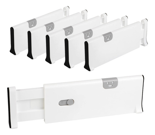 Drawer Dividers Pack Of 6, Plastic Adjustable And Expandable