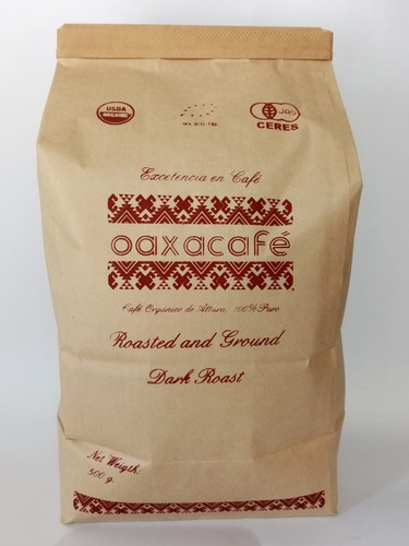 Café Orgánico Oaxacafe 500g Molido Bolsa Kraft Tueste Oscuro