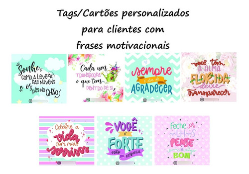 Tag Personalizada P/ Cliente Frases Motivacionais 60un