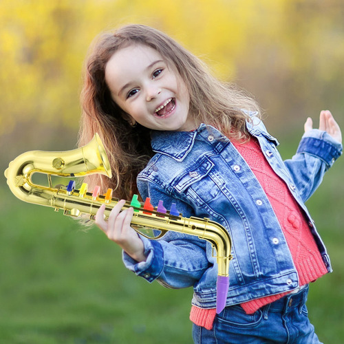 Imagen 7 de 10 de Saxofón Juguete 8 Teclas Musical Simulación Práctica Niños