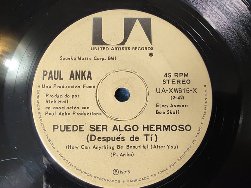 Vinilo Single De Paul Anka -- No Me Gusta Dormir( A130-w199 (Usado)