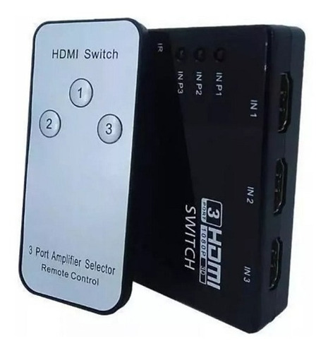 Switch Hdmi Knup Chaveador Seletor Hub Full Hd 1080p 3x1 