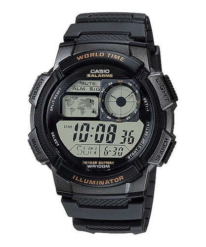 Reloj Casio Ae-1000w-3av Original Resiste Agua Pila 10 Años