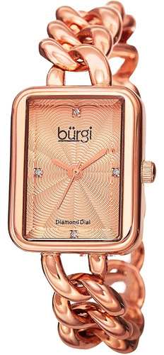 Reloj De Diamantes Rectangular Mujeres Esfera Estampada...