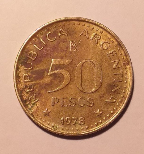 Variante - 50 Pesos 1978 - Casi Reverso Medalla