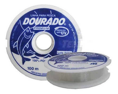 Linha Pesca Dourado Branca Encartelada 0,40mm 17,2lb 100 Mts