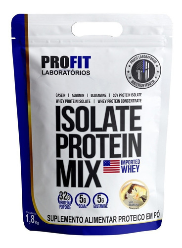 Suplemento em pó ProFit Laboratórios  Isolate Protein Mix proteínas Isolate Protein Mix sabor  baunilha em doypack de 1.8kg