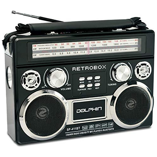 Radio   Portátil Retrobox, Color Negro