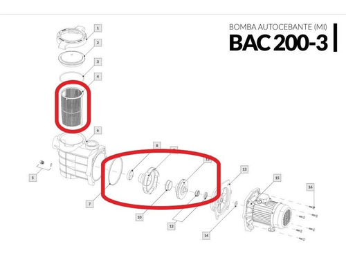 Kit Reparacion Bomba Vulcano Bac 2hp-2