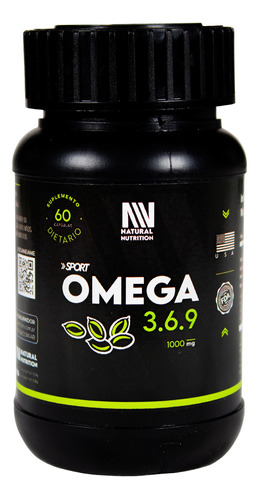 Natural Nutrition Omega 3 6 9 Sport Suplemento 60c 