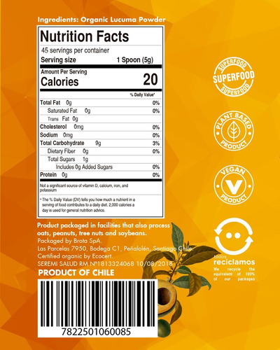 Lúcuma En Polvo Superalimento En Polvo Orgánico Premium