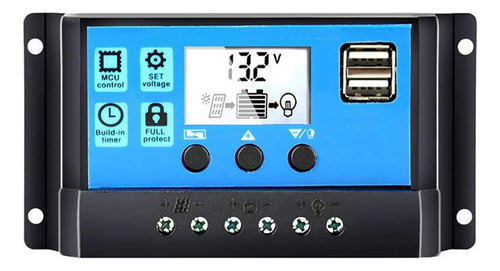 Controlador De Carga Batería Panel Solar 12v/24v Auto.dual