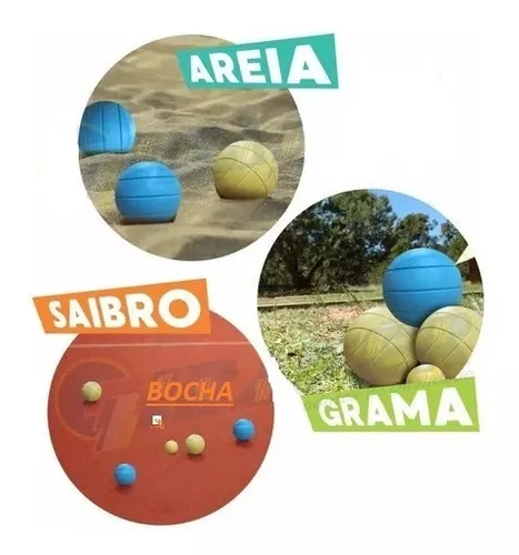 Jogo de Bocha Tradicional reforçada com Fibra /cancha Areia . Peso 1400 a  1450kg contem 8 bolas