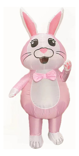 Adult Inflatable Rabbit Fancy-dress Pink Easter Bow Bunny