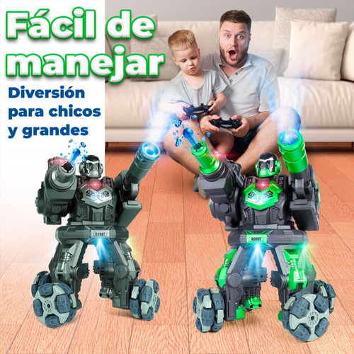 Juguete Robot Dirigible Rc Control Con Pistolas De Hidrogel