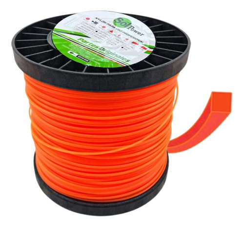 Nylon Desmalezadora Solpower 3.3 Mm / 5lbs / 200mts Cuadrado