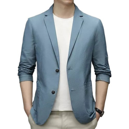 Blazer Trajes Saco Seda De Hielo Casual Delgado Para Hombre