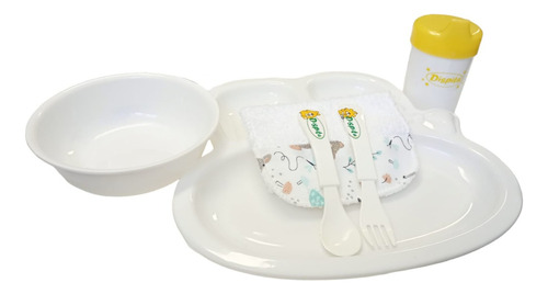 Set Alimentación Bebe Plato Divisiones Bowl Vaso Cucharita