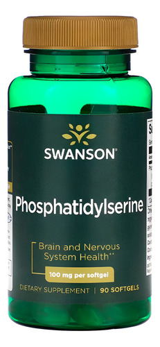 Fosfatidilserina 100mg Swanson 90 Softgels + Porta Cápsulas Sabor Sem sabor