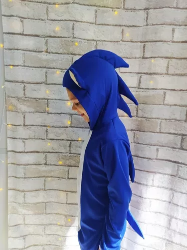 Disguise Fantasia Sonic para crianças, macacão com capuz oficial do  personagem Sonic Prime