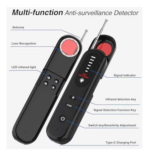 Detector De Señal Gps Antiespía Micrófono Y Rastreador