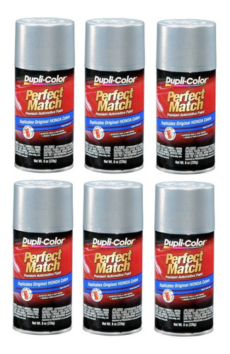 6 Latas De Pintura En Spray Color Plata Alabastro Metálico