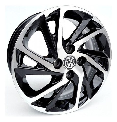 Rodas Esportivas Vw Voyage Gol 15 4x100 (jogo)+bicos Cor Preto Com Diamantado