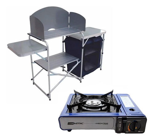 Mesa Portatil Armário Maleta + Fogareiro Frontier Unica Ntk