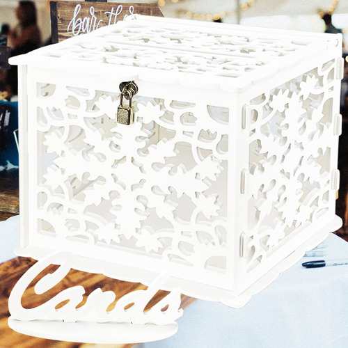 Fcdecor Caja Blanca Para Tarjeta Boda Cerradura Regalo Baby