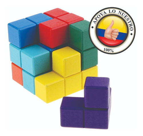 Cubo Soma Madera Color 3d, Matemáticas, Pensamiento Espacial