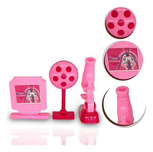Imagem 5 de 7 de Kit Medico Infantil Exibição Microscópio Regua De Medição