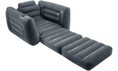 Intex Sillon Sofa Cama Inflable Individual Gris 66551np