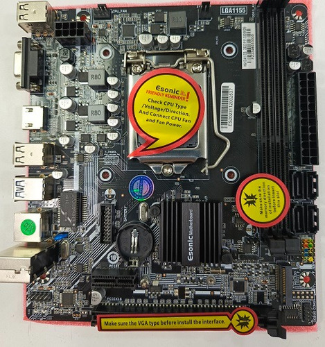 Tarjeta Madre Esonic H61da1 Lga1155 2th/3th Gen C/puerto M.2