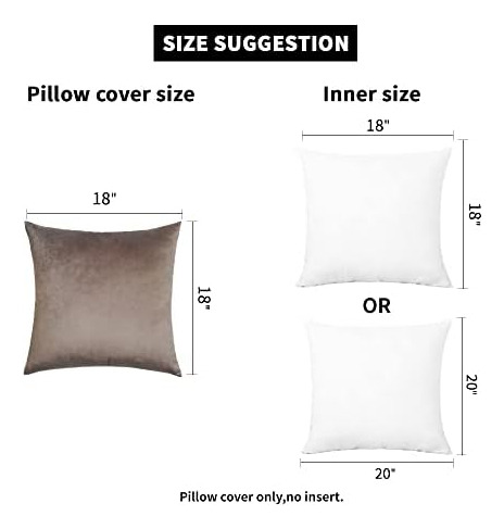 Juego De 4 Fundas De Almohada Neutras De 18.0 X 18.0 In, Fun