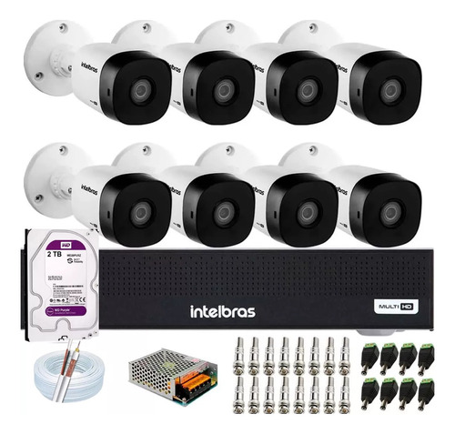 Kit Intelbras 8 Cameras Vhd 1230b G7 Dvr 3008c C/2tb Purple