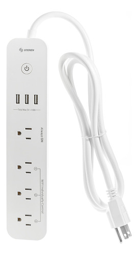 Barra Multicontactos Wifi 4 Salidas 3 Puertos Usb Steren